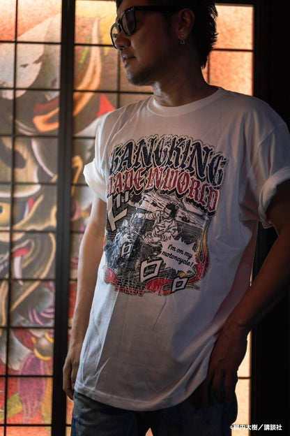 【予約】GANGKING crewneck tee(vintage bike)white