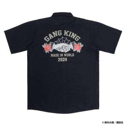 【予約】GANGKING work shirt(Hand shake)black