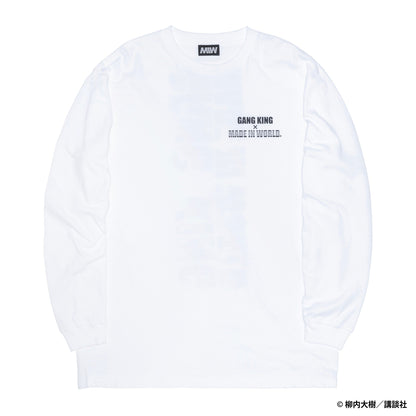 GANGKING long sleeve tee(hide back)white