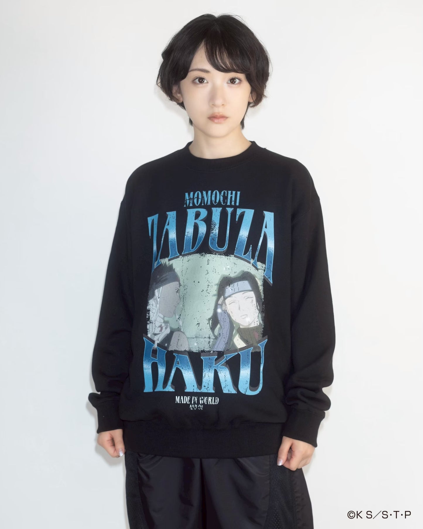 ZABUZA & HAKU crew neck sweat BLACK