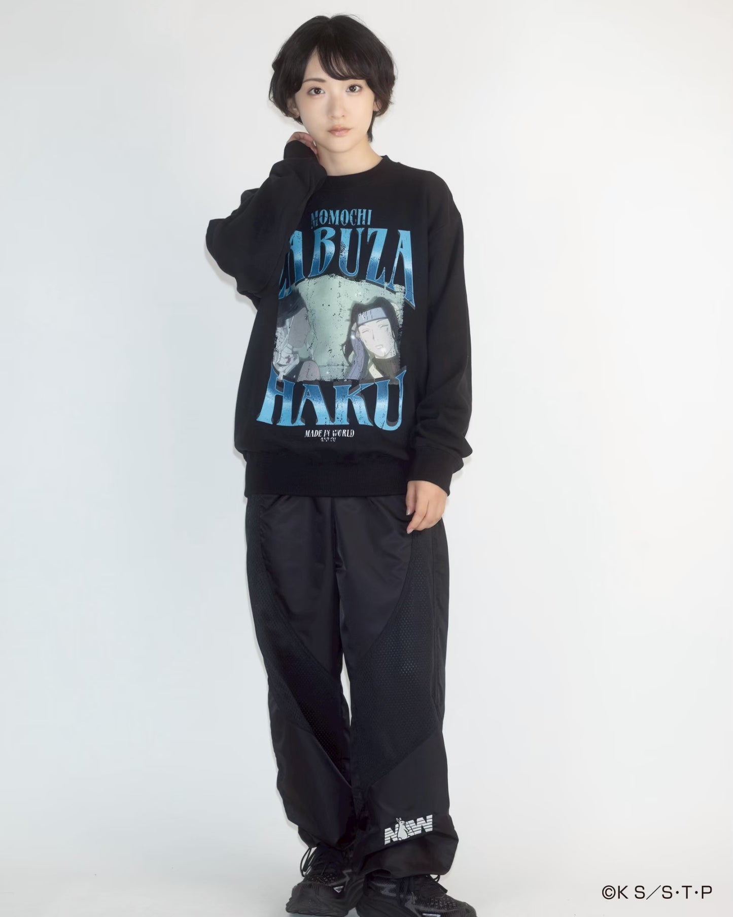 ZABUZA & HAKU crew neck sweat BLACK