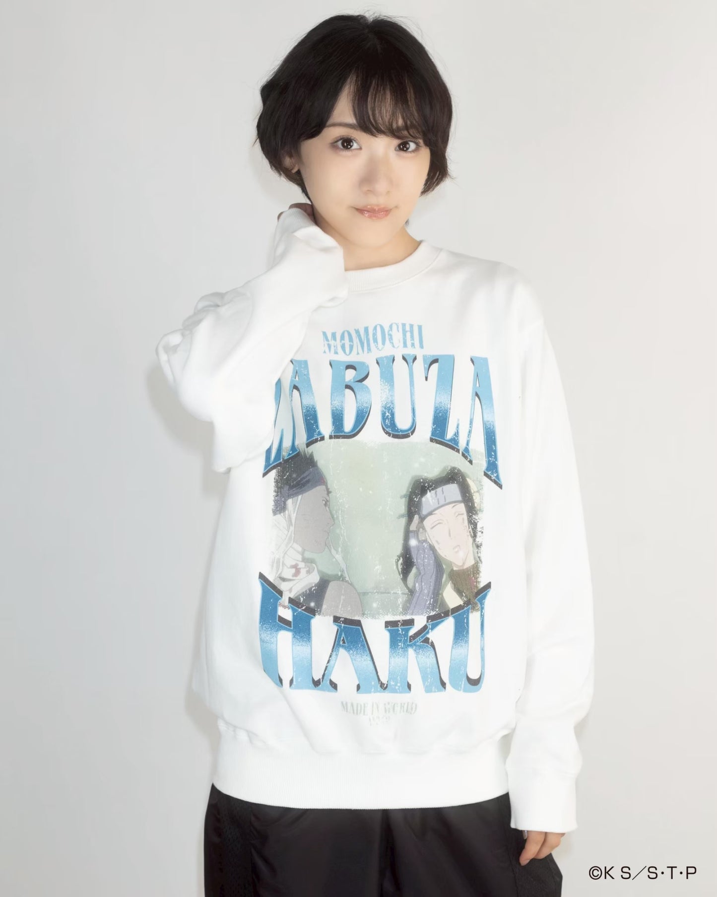 ZABUZA & HAKU crew neck sweat WHITE
