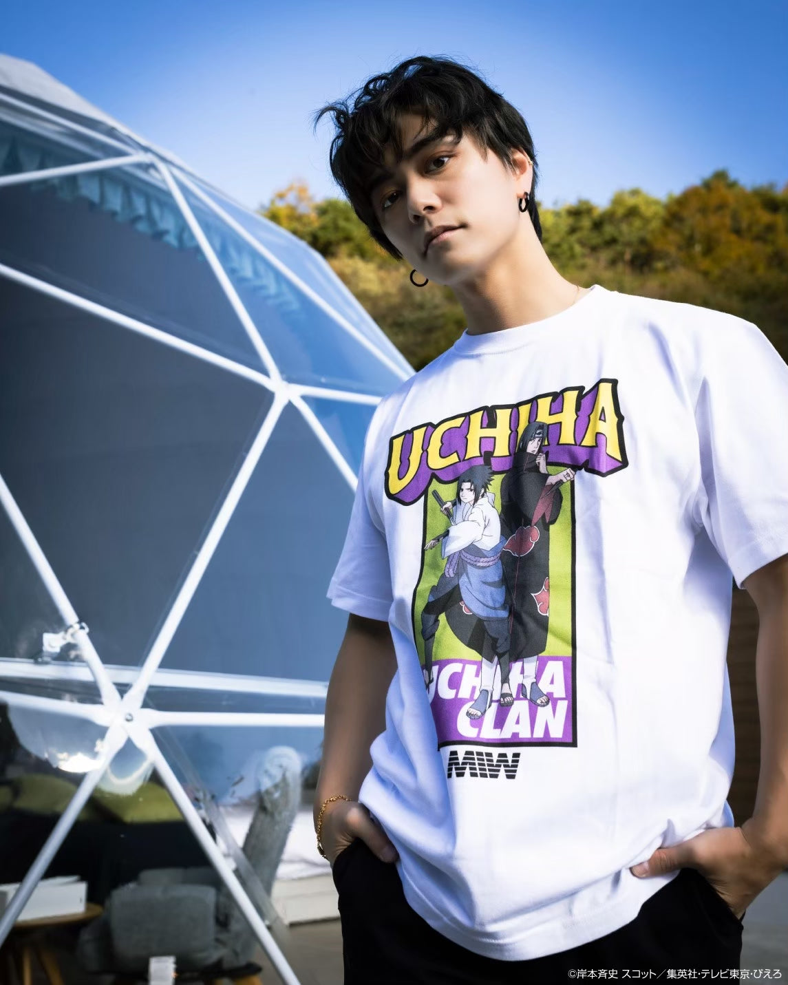 crew neck Tee(Uchiha) white