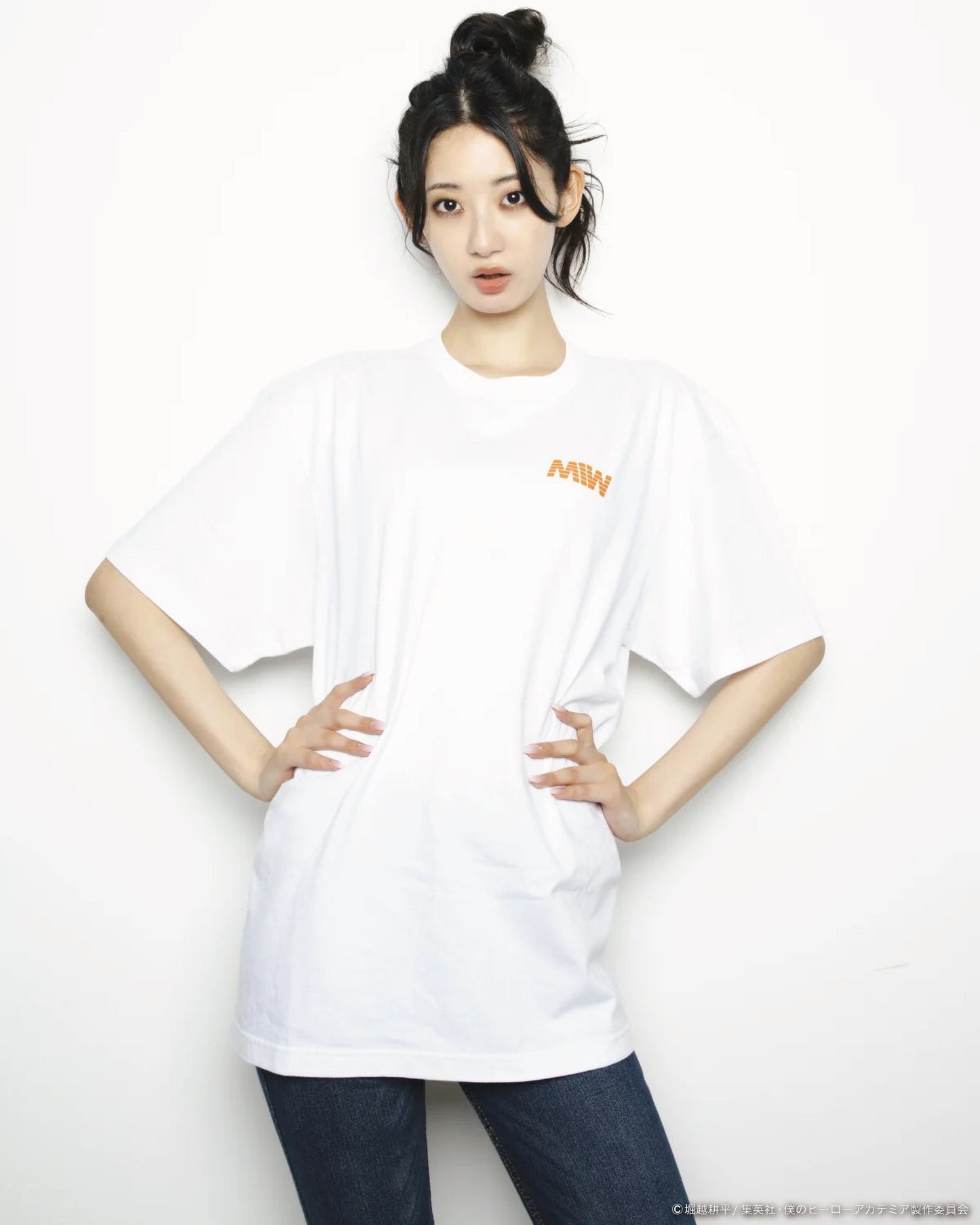 MIW crew neck Tee（KATSUKI BAKUGO 爆豪勝己）white