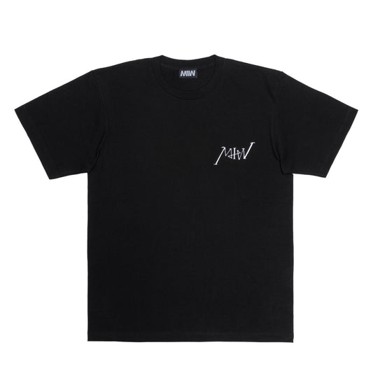 crew neck tee（embroidery letter logo）black