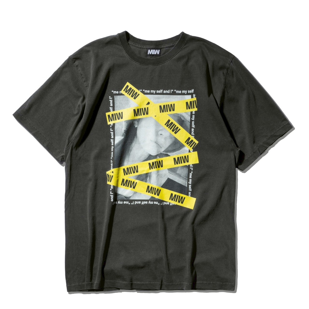 crew neck tee MIW tape ink blck 大友愛×MIW