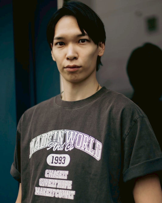 AKIHIRO YAMAUCHI　crew neck tee(college logo)　Sumikuro