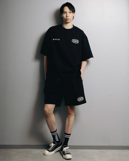 AKIHIRO YAMAUCHI　short sleeve tee & shorts Black