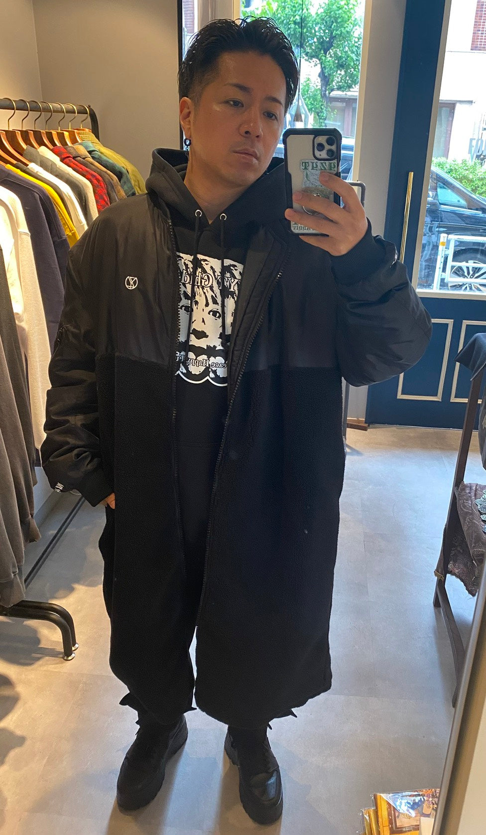 YZYT 山崎裕太 山崎裕太 × MIW MA-1 BOA LONG COAT BLACK