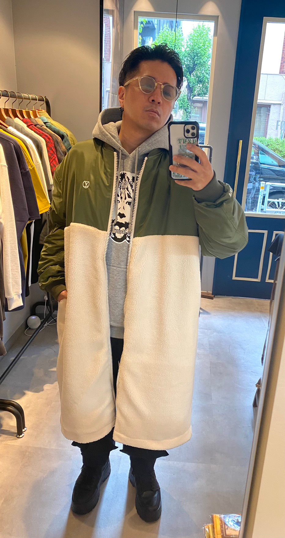 YZYT 山崎裕太 山崎裕太 × MIW MA-1 BOA LONG COAT KHAKI