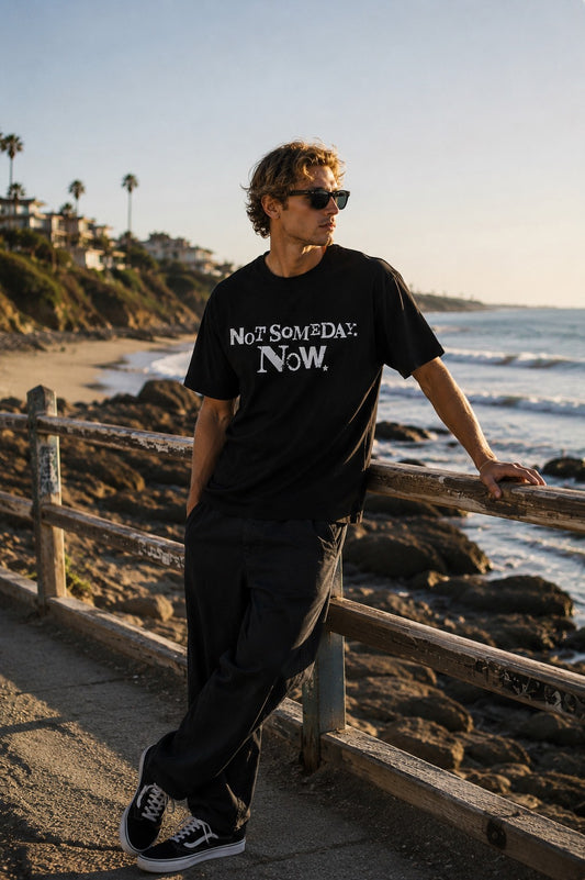 crew neck tee (NOT SOME DAY NOW) black  MIW COLLECTION