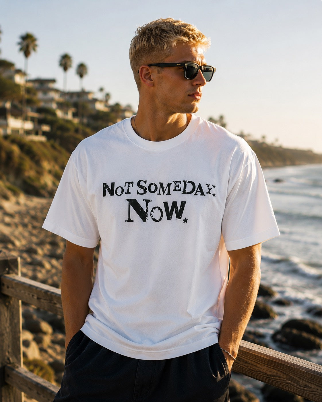 crew neck tee (NOT SOME DAY NOW) white MIW COLLECTION