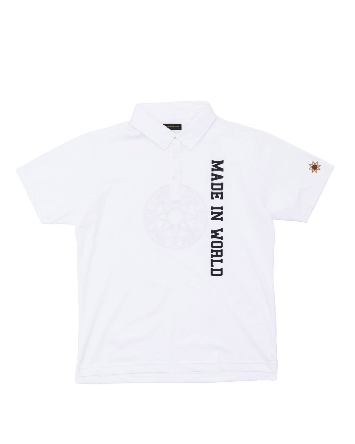 dot mesh polo white