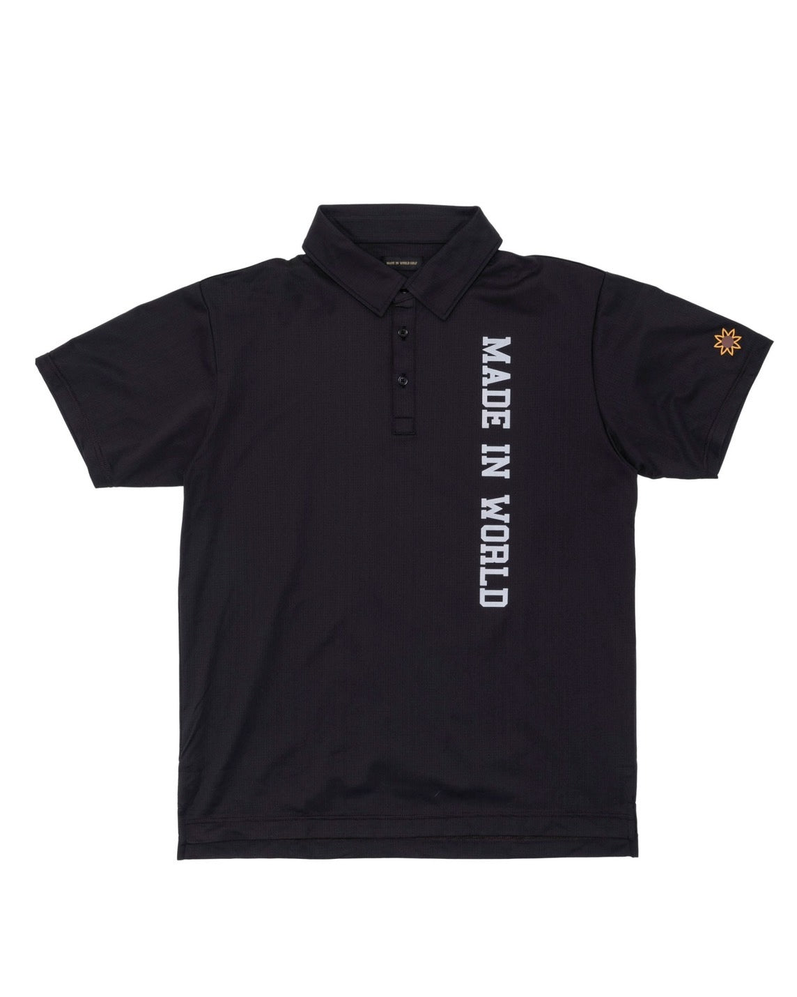 dot mesh polo black