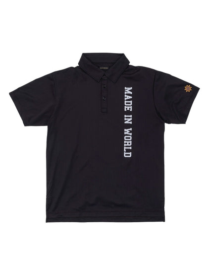 dot mesh polo black