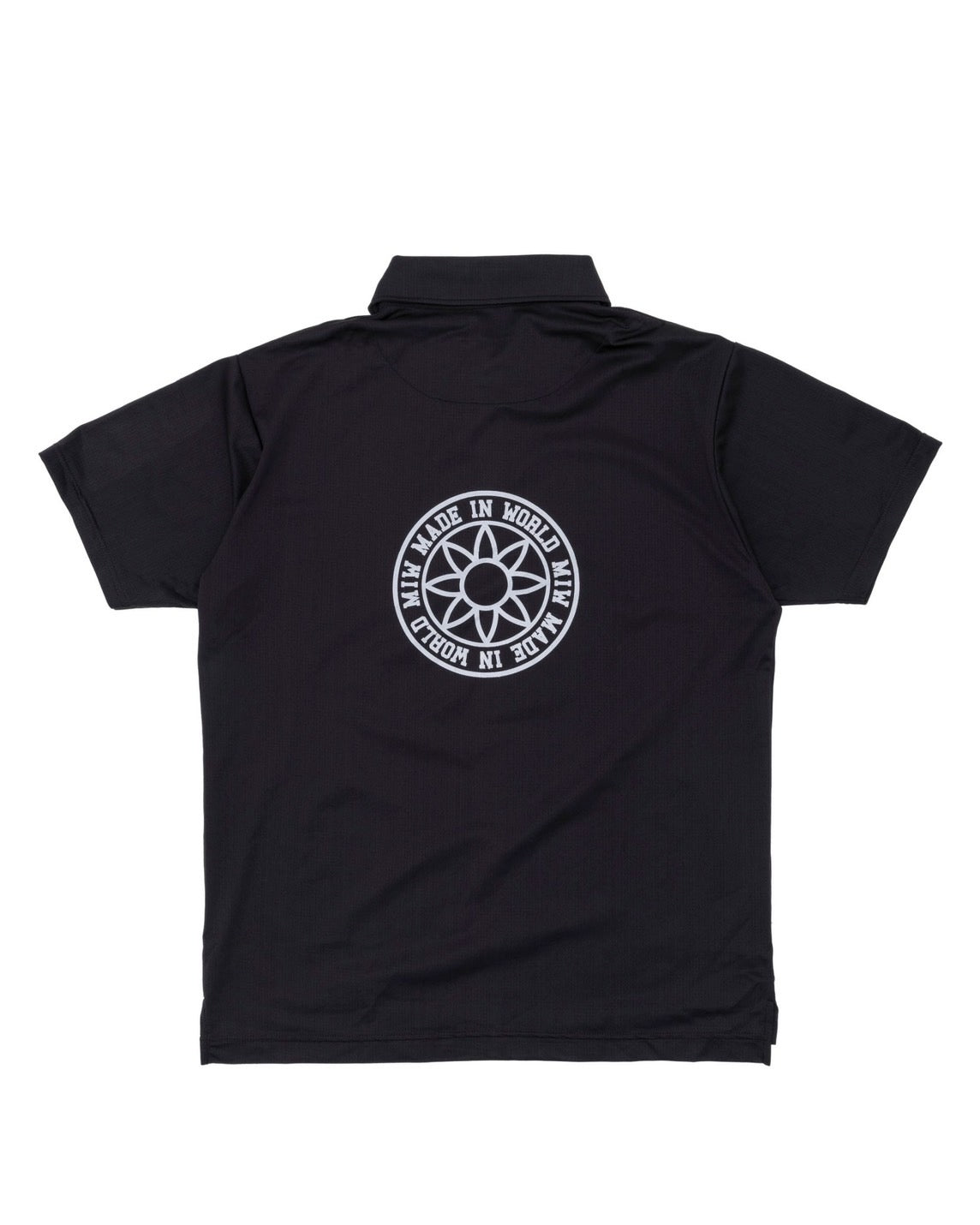 dot mesh polo black