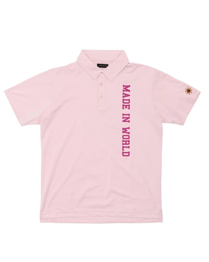 dot mesh polo pink