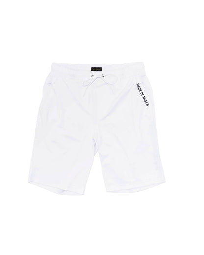 dot mesh short white