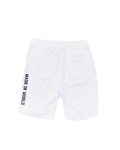 dot mesh short white