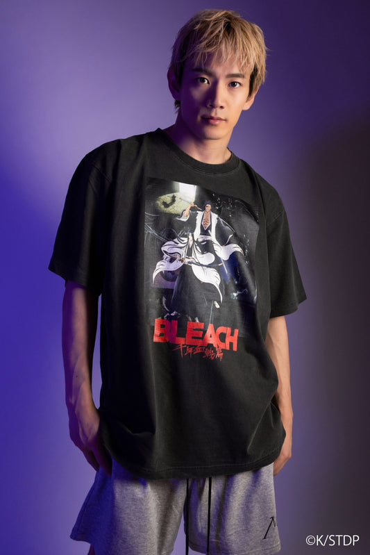 TVアニメ『BLEACH 千年血戦篇』 更木剣八&卯ノ花八千流 tee black