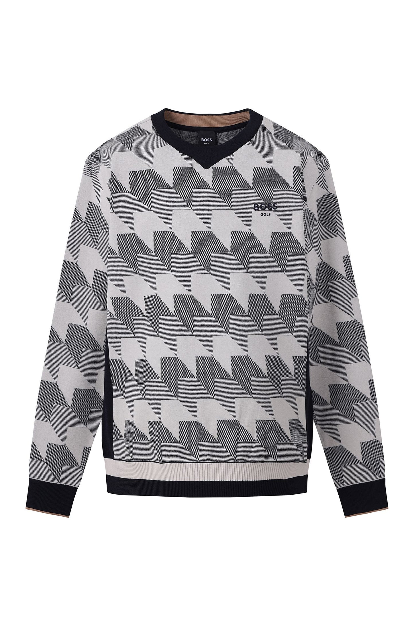 【BOSS GOLF 25SR Men's】Pattern JQD Rneck Sweater / D/Navy