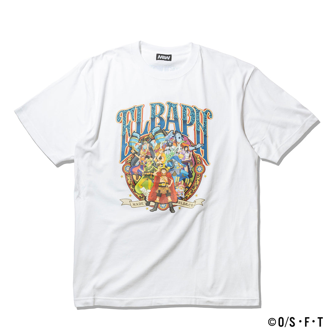 STRAW HAT CREW ELBAPH TSHIRT white ONE PIECE × MIW Collaboration