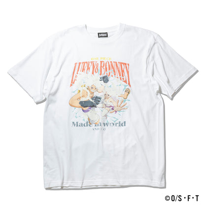 LUFFY & BONNEY TSHIRT white ONE PIECE × MIW Collaboration