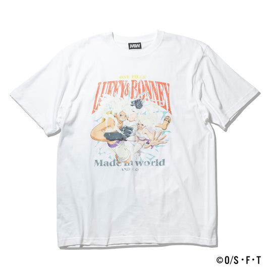 LUFFY & BONNEY TSHIRT white ONE PIECE × MIW Collaboration