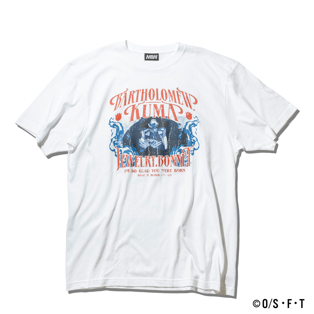 KUMA & BONNEY TSHIRT white ONE PIECE × MIW Collaboration