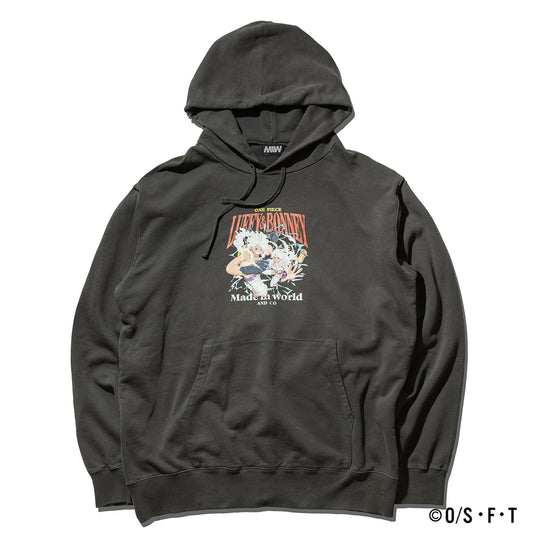 LUFFY & BONNEY HOODIE ink black ONE PIECE × MIW Collaboration